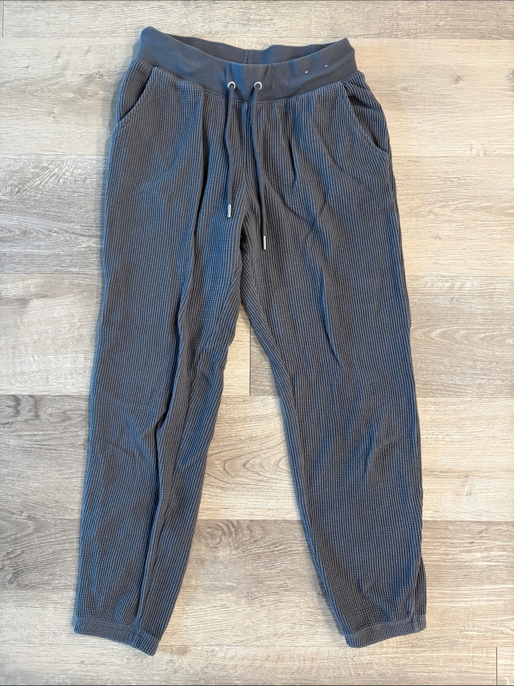 Auden Charcoal Waffle Knit Drawstring Joggers